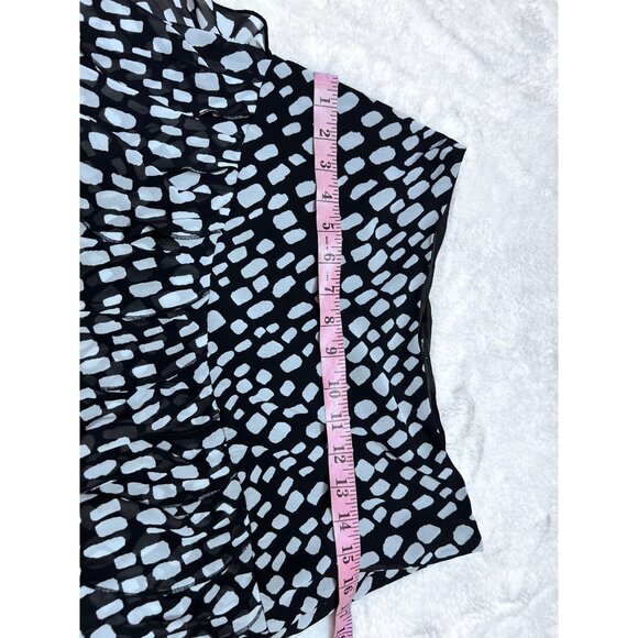 White House Black Market Black & White Tiered Ruffle Skirt women Size 4 - Picture 5 of 5